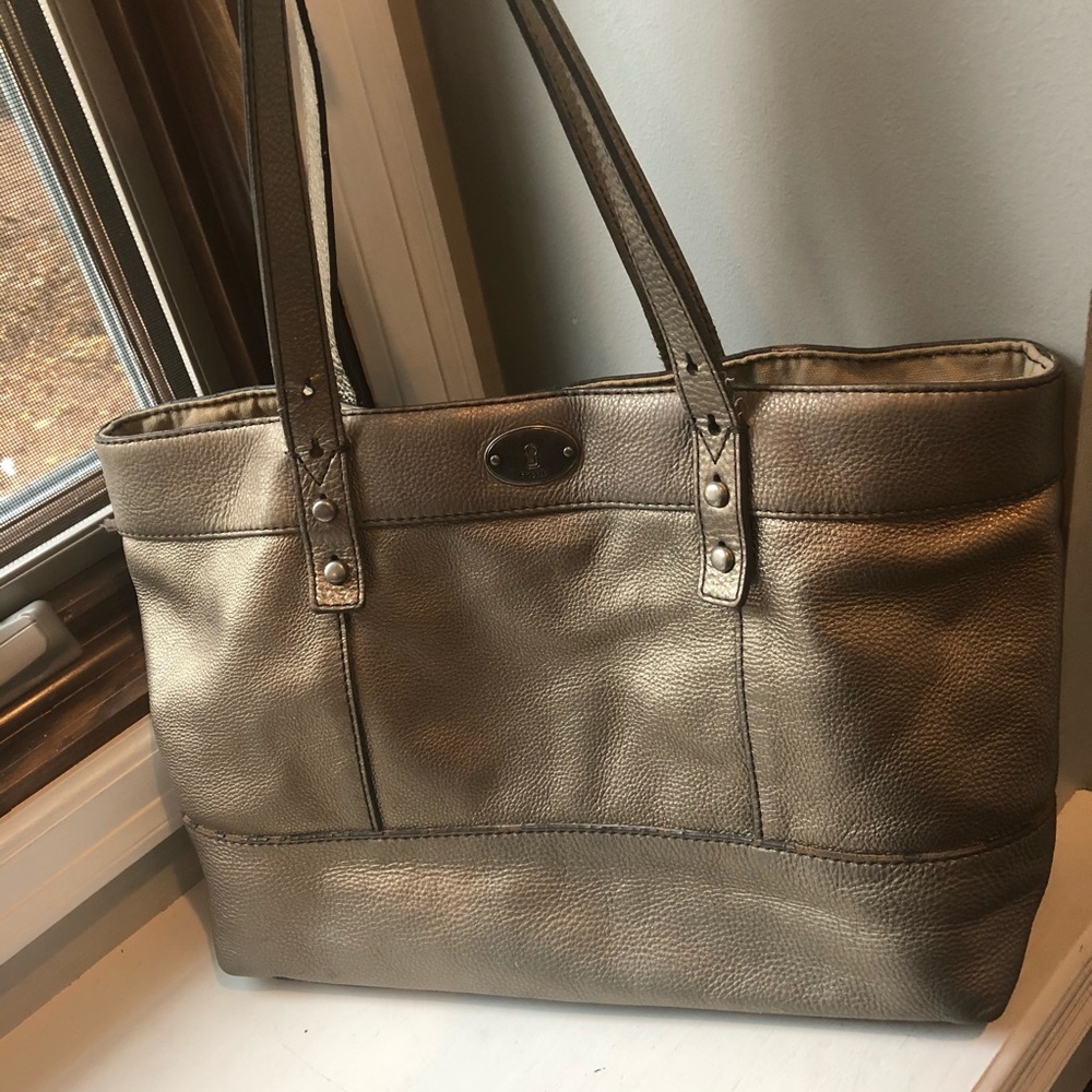 Fossil gold leather purse